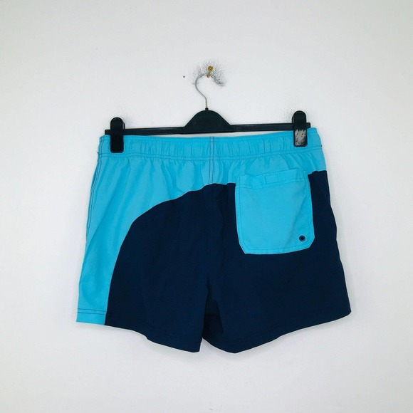 Speedo Men's Large Swim Shorts Blue Colorblock Mesh Lined Trunks NWOT BU19 - Picture 4 of 4